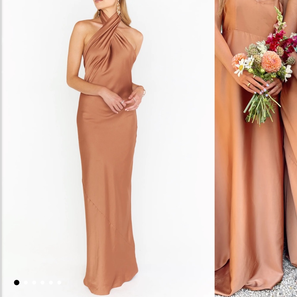 Show Me Your Mumu Copper Satin Jasmine Dress